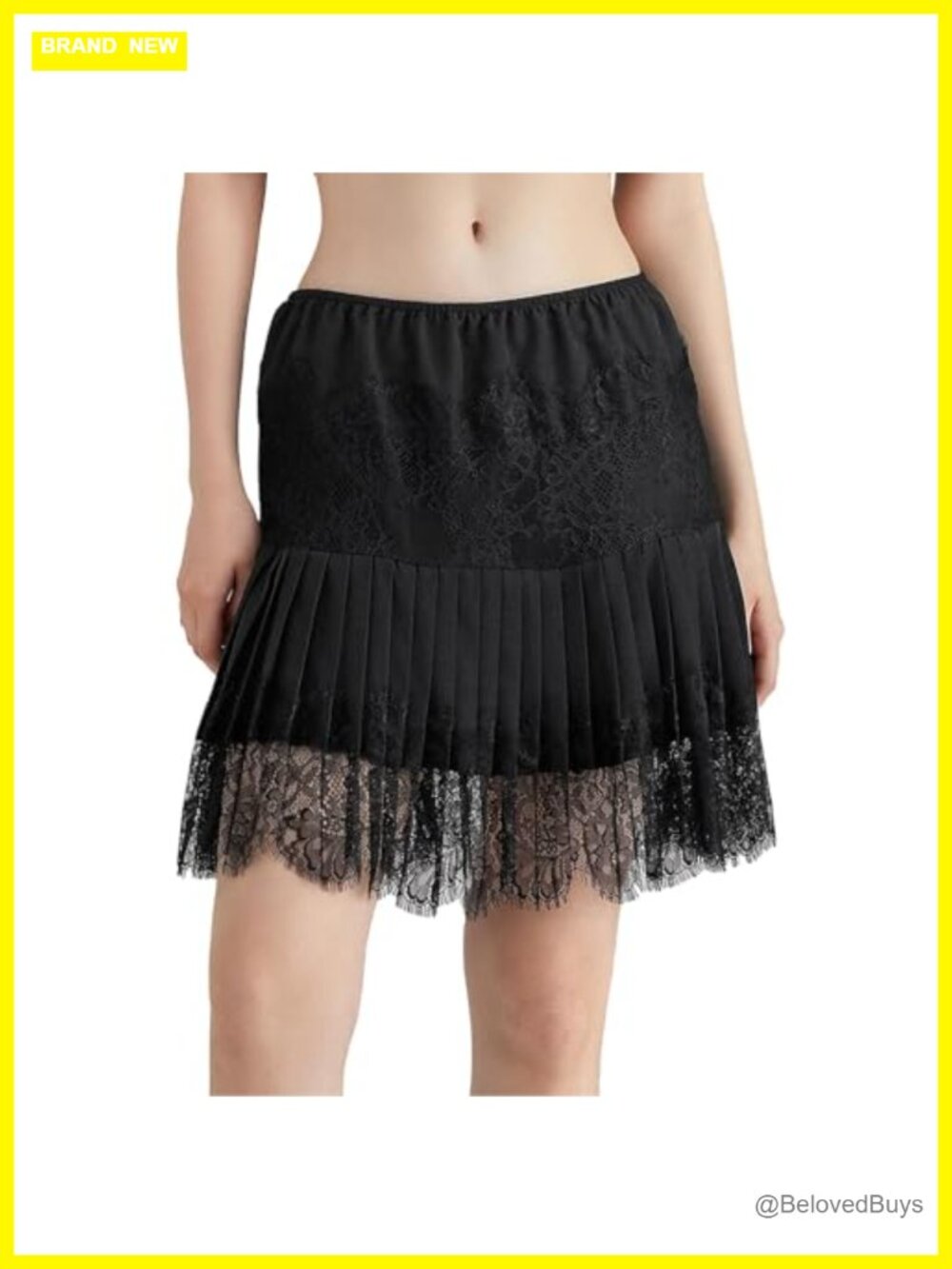 Lace Mini Half Slip Ruffle Pleated Layered Flowy Skirt